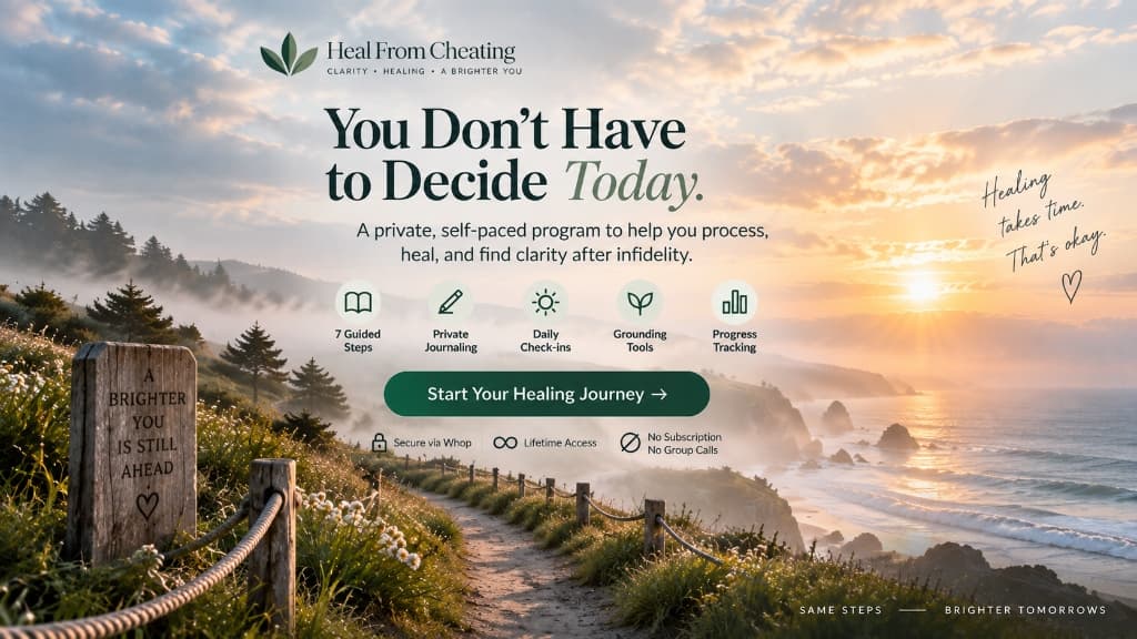 Heal From Cheating — Private, self-paced guidance after infidelity